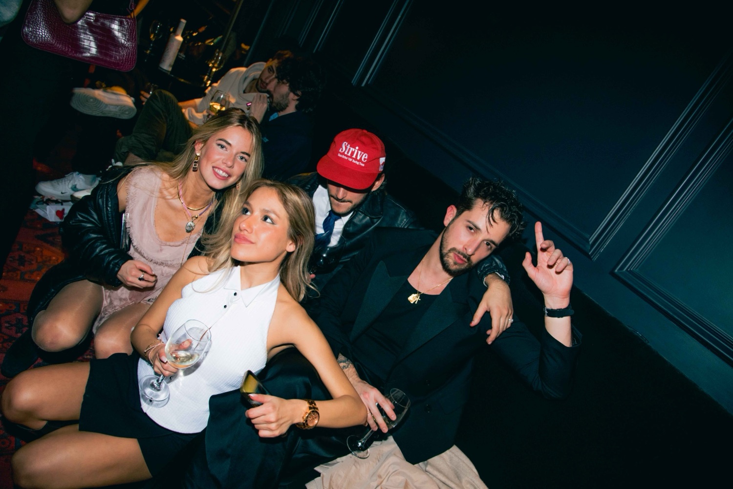 Members in a private booth